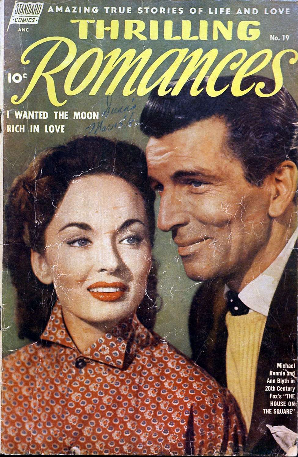 Comic Book Cover For Thrilling Romances 19