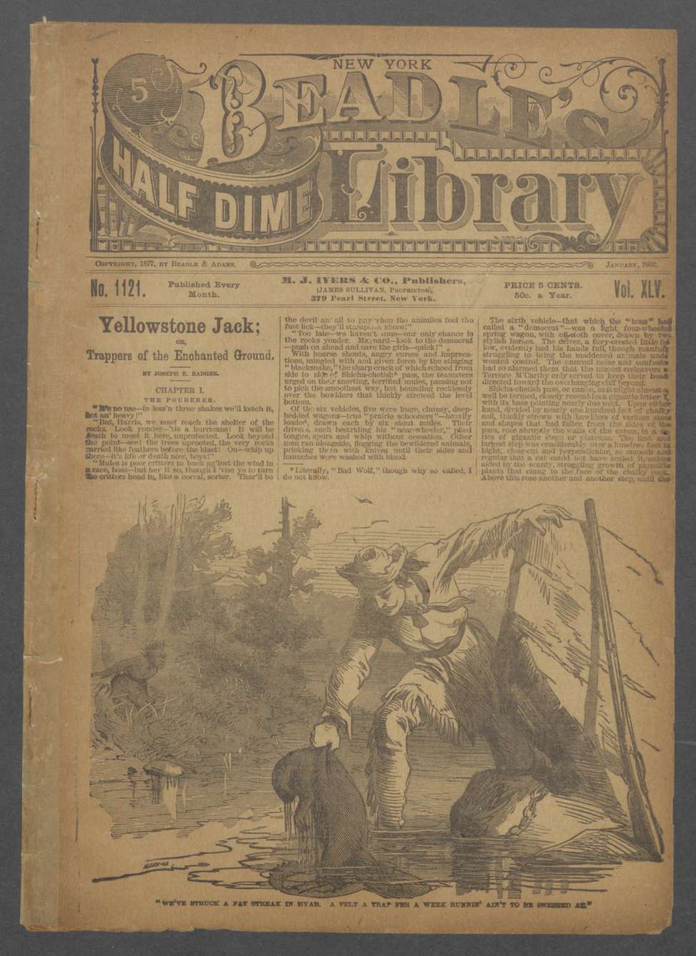 Book Cover For Beadle's Half Dime Library 1121 - Yellowstone Jack