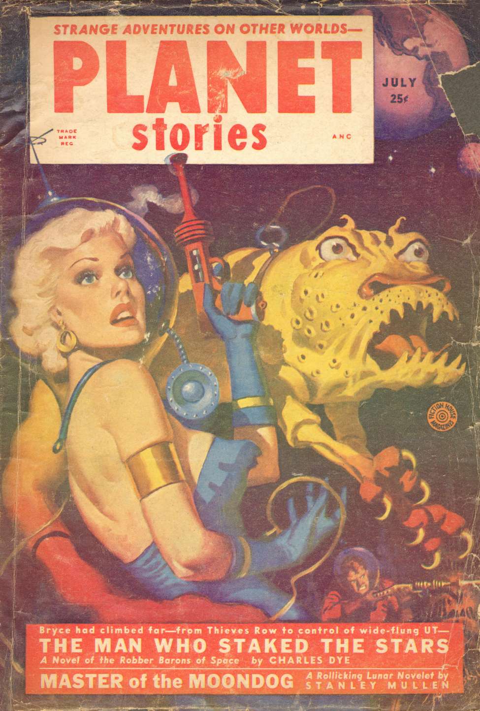 Book Cover For Planet Stories v5 7 - The Man Who Staked the Stars - Charles Dye