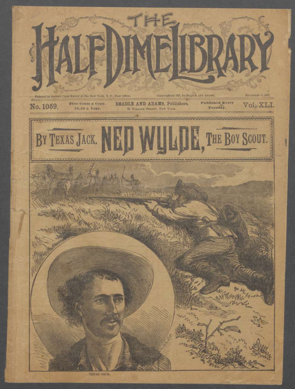 Book Cover For Beadle's Half Dime Library 1059 - Ned Wylde, the Boy Scout