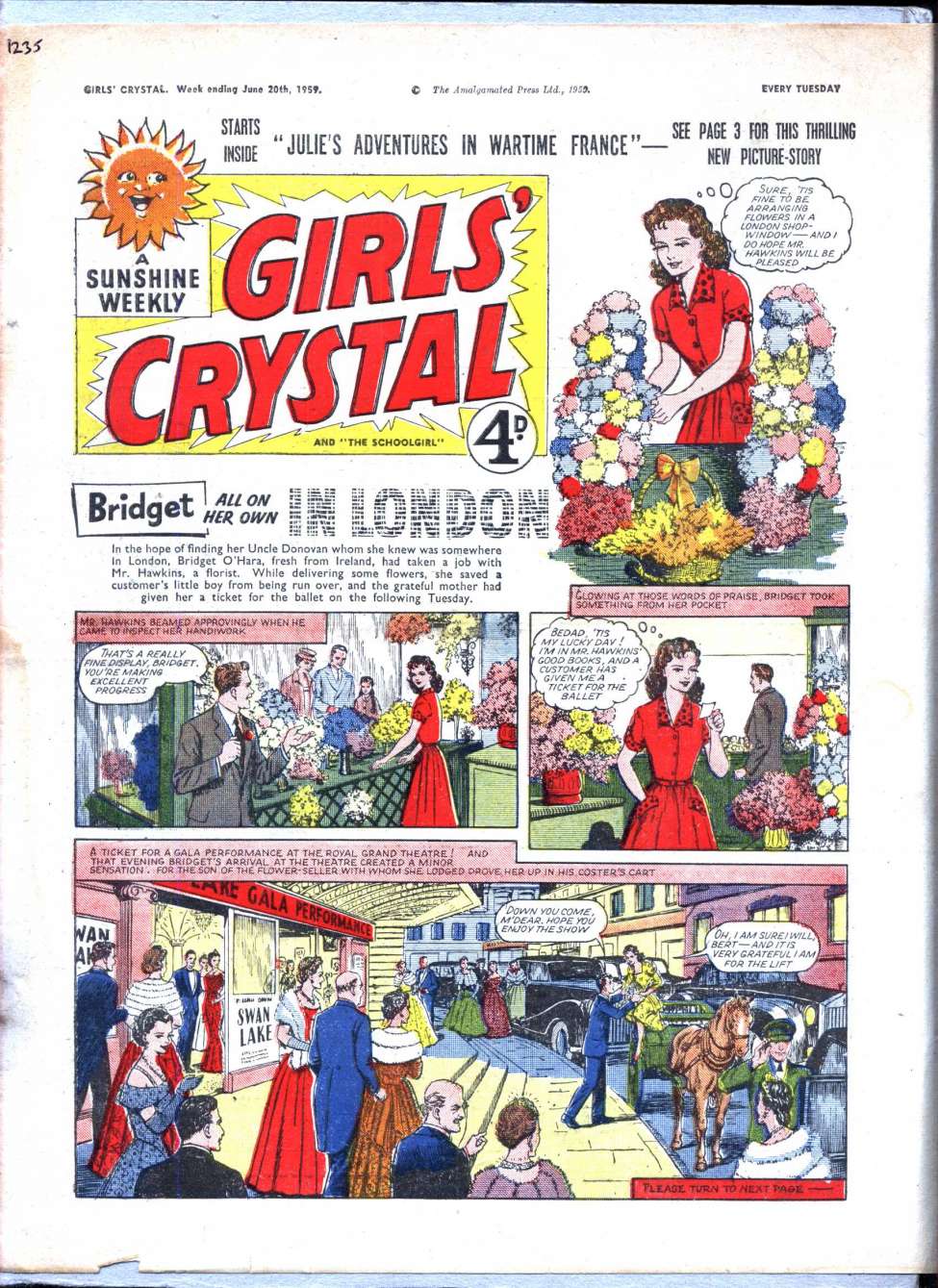Book Cover For Girls' Crystal 1235 - Bridget All On Her Own In London