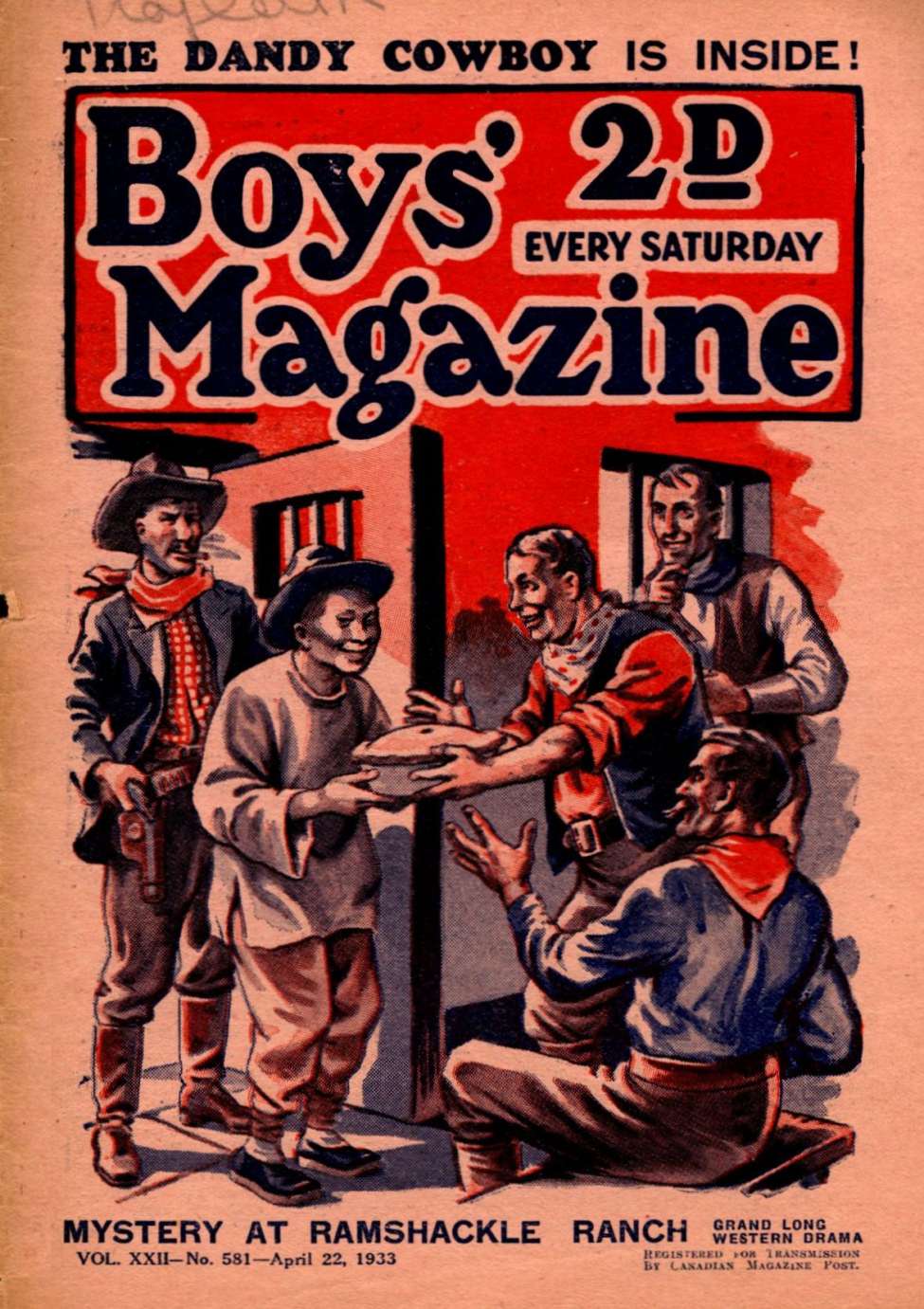 Book Cover For Boys' Magazine 581