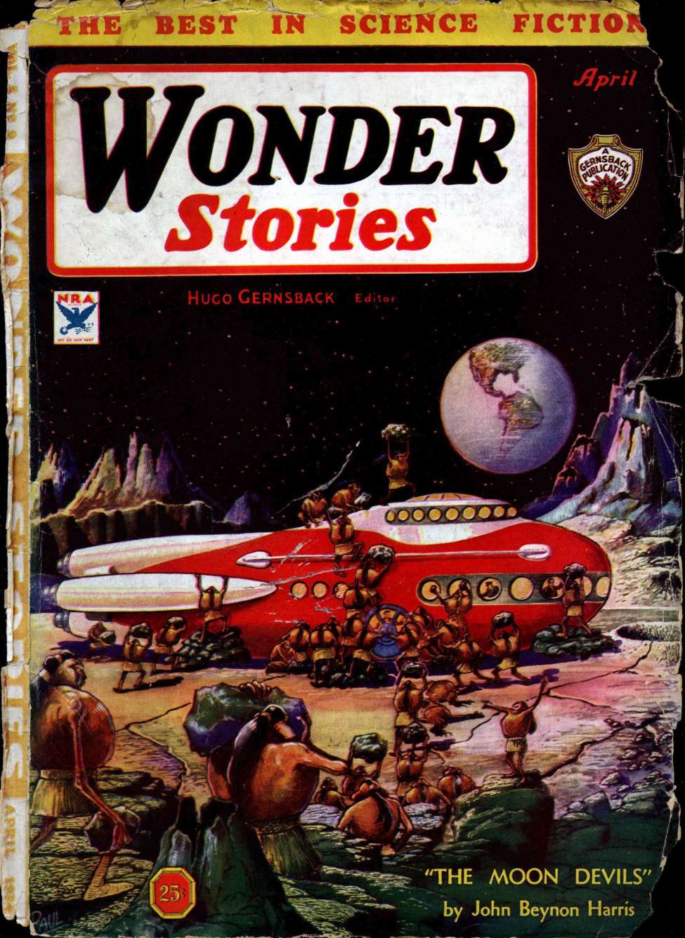 Book Cover For Wonder Stories v5 9 - The Land of Mighty Insects - A. C. Stimson