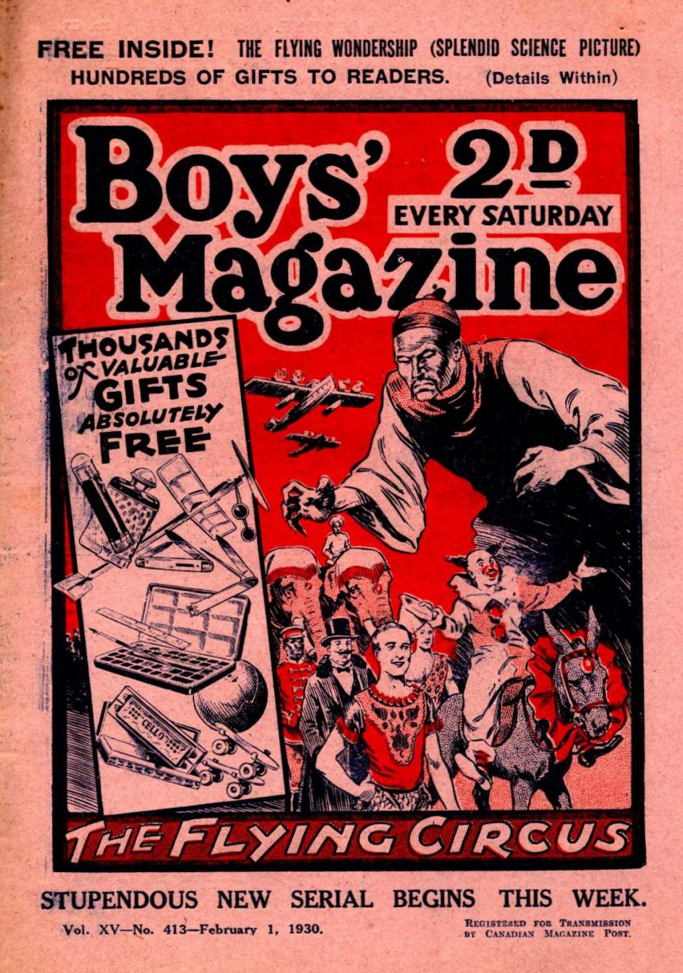 Book Cover For Boys' Magazine 413