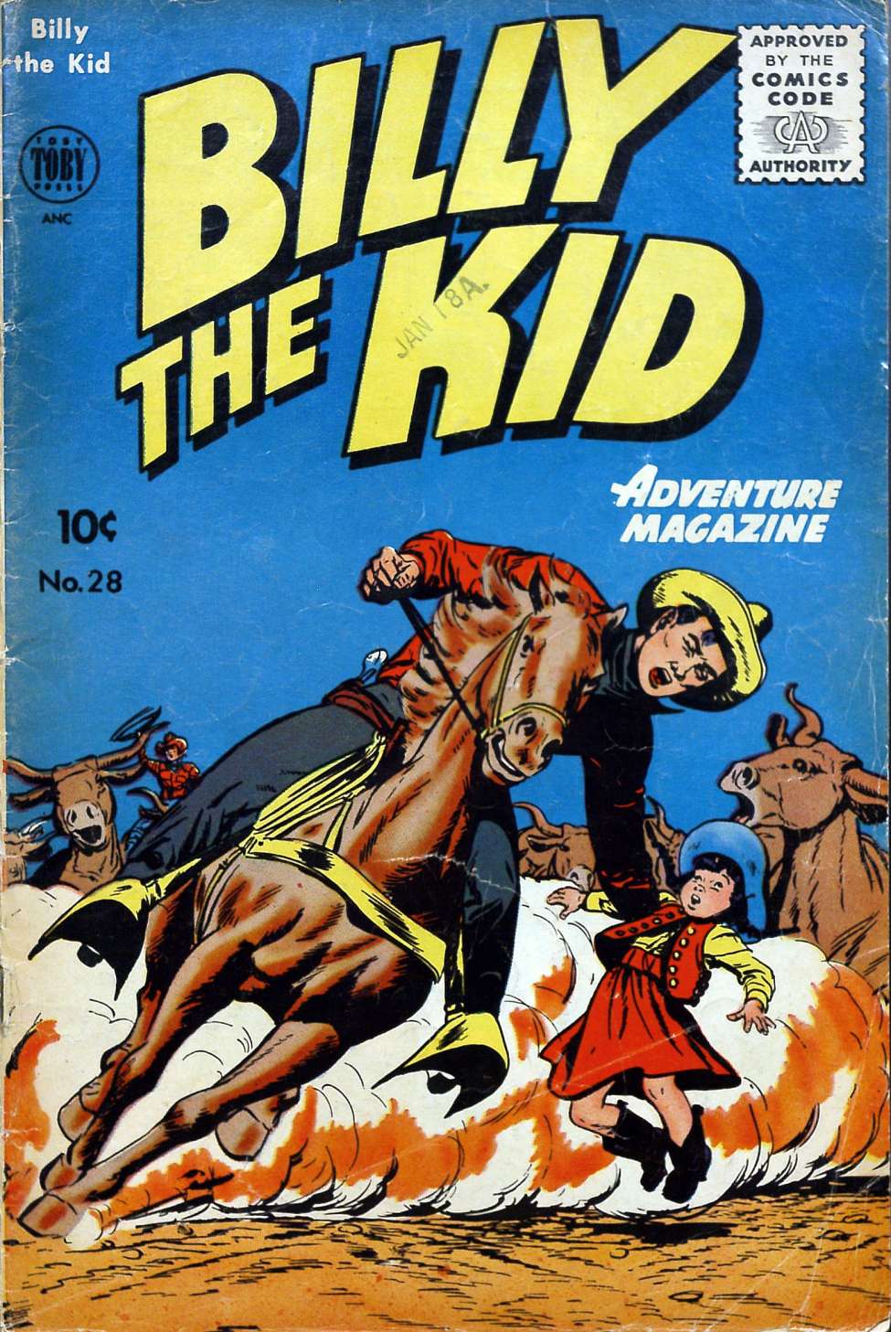 Comic Book Cover For Billy the Kid Adventure Magazine 28