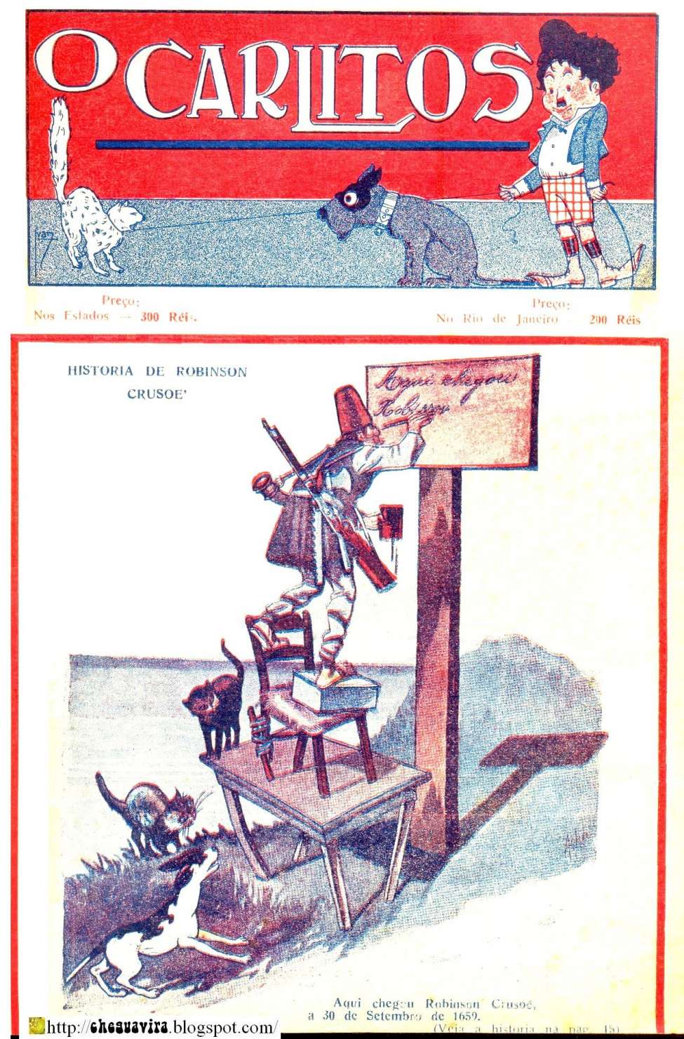 Comic Book Cover For O Carlitos - 1921 - Róbinson Crusoé -por Che Guavira
