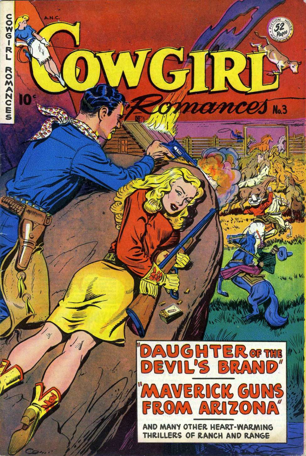 Comic Book Cover For Cowgirl Romances 3