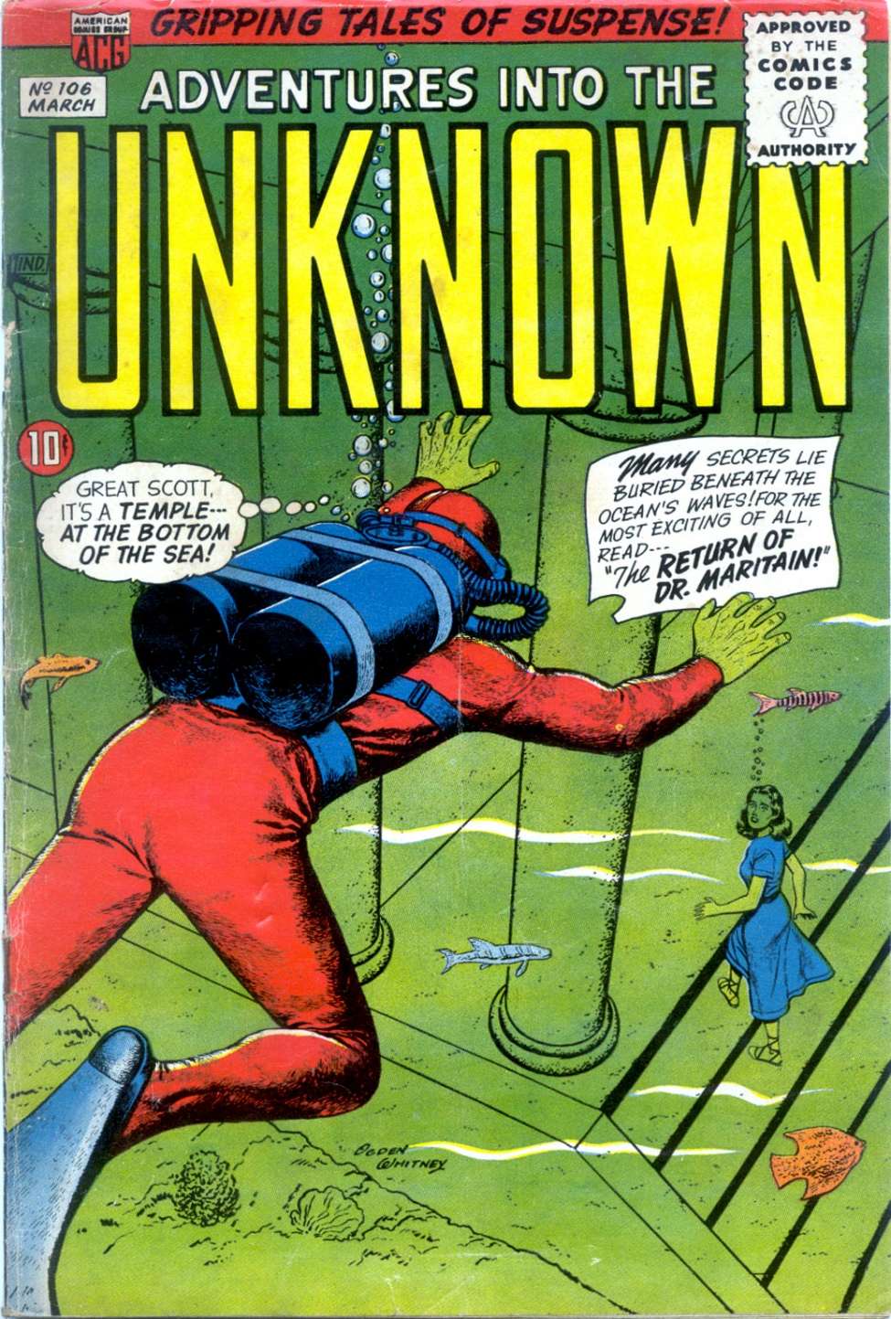 Comic Book Cover For Adventures into the Unknown 106