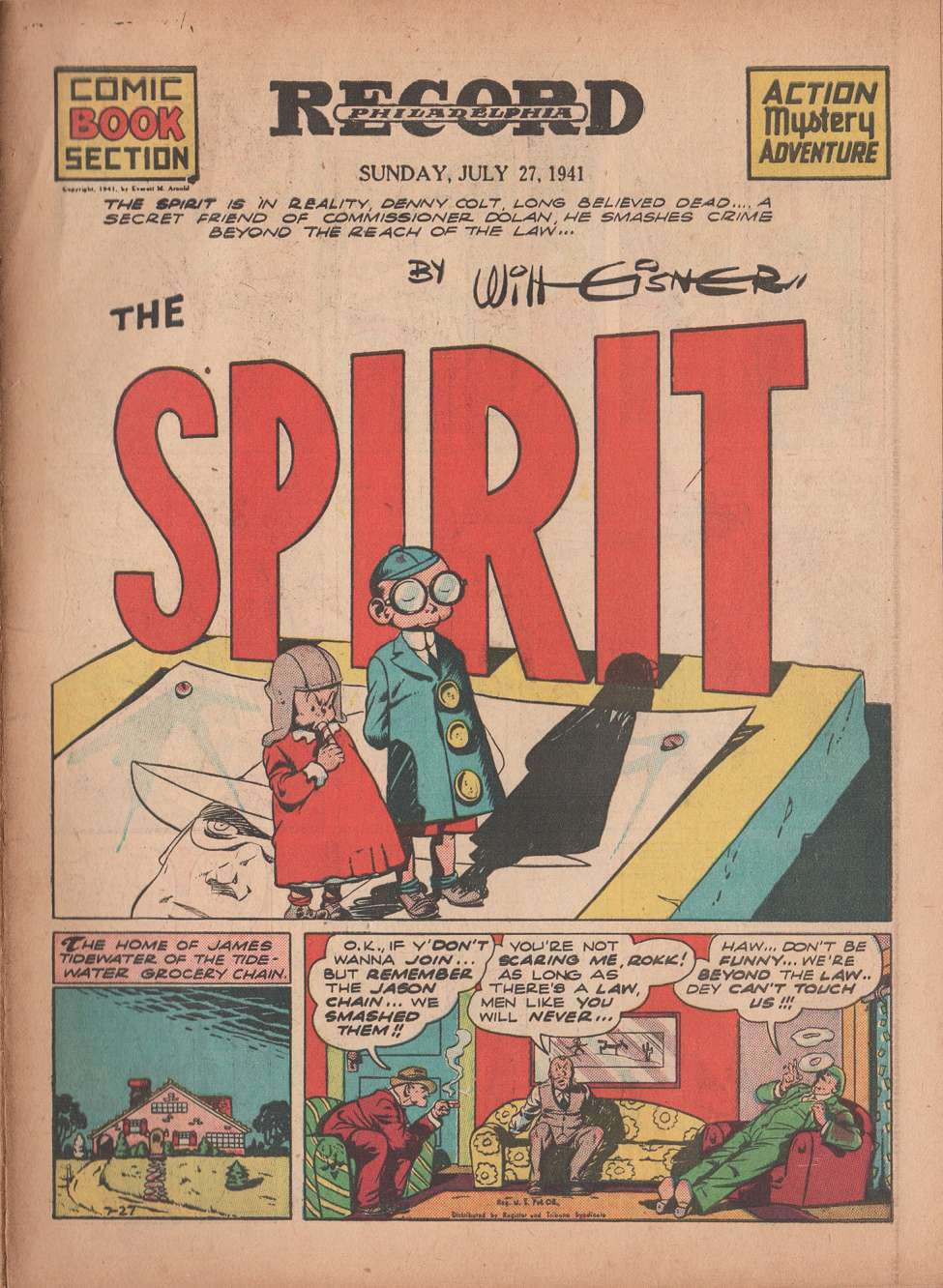 Comic Book Cover For The Spirit (1941-07-27) - Philadelphia Record