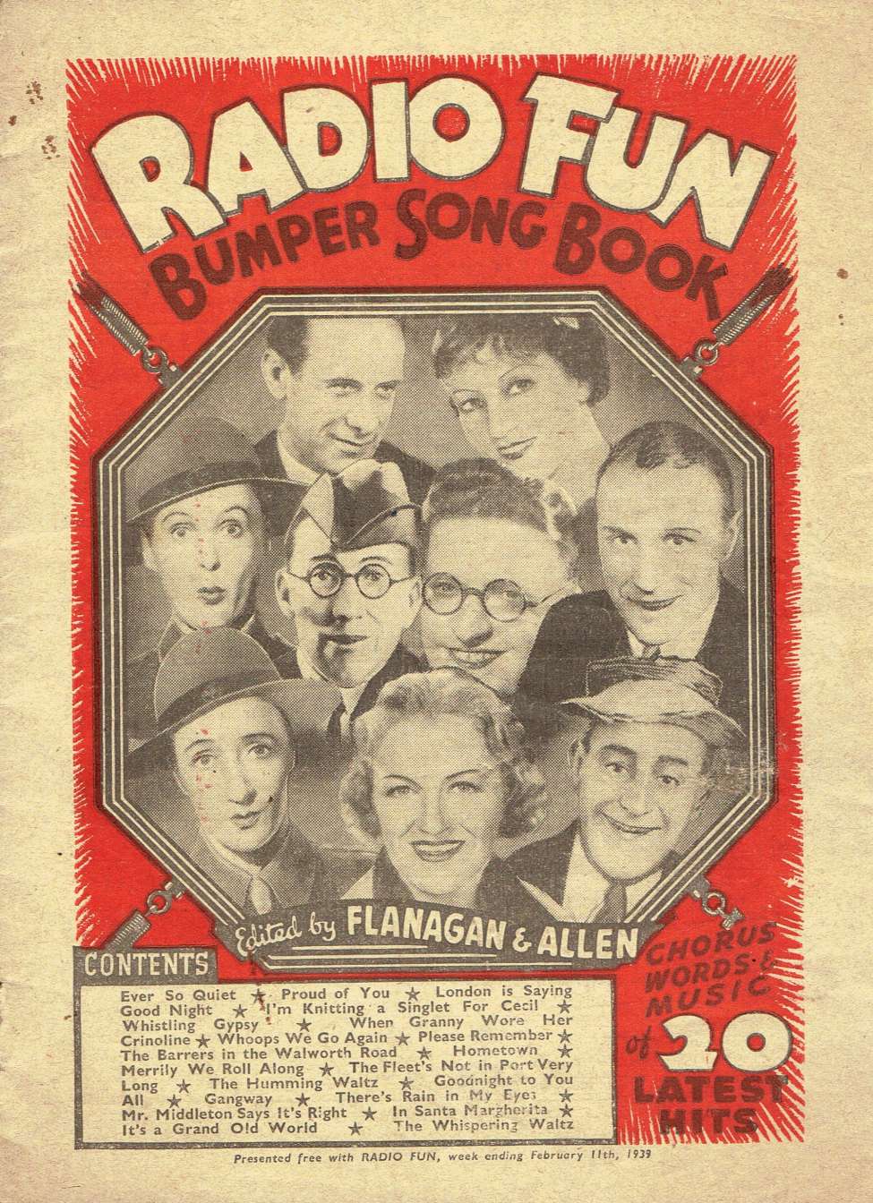 Comic Book Cover For Radio Fun Bumper Song Book