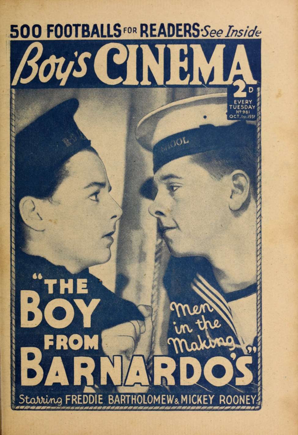 Book Cover For Boy's Cinema 981 - The Boy from Barnardo's - Freddie Bartholomew