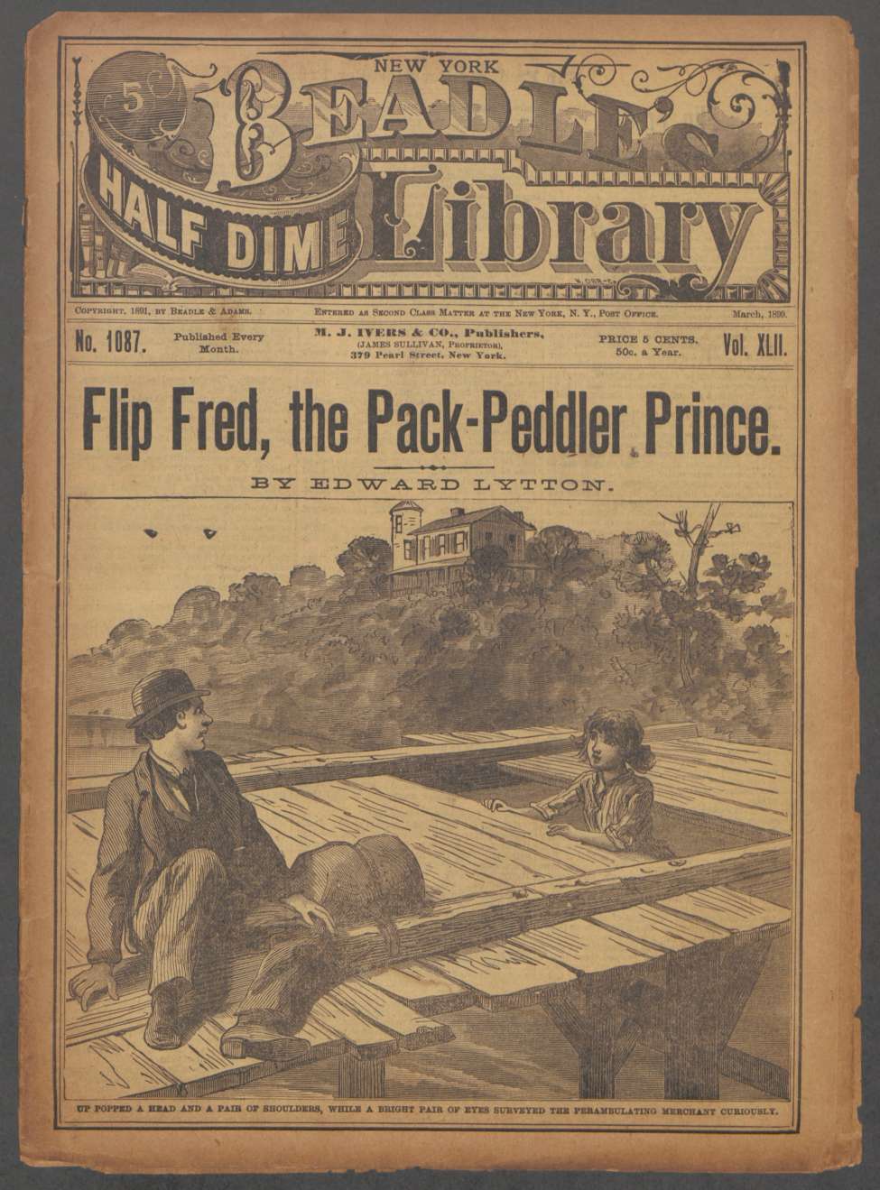 Book Cover For Beadle's Half Dime Library 1088 - Flip Fred, the Pack-Peddler Prince