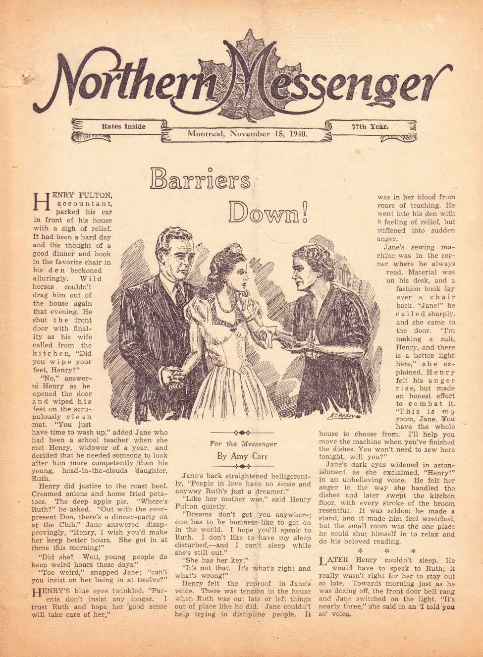 Book Cover For Northern Messenger (1940-11-15)