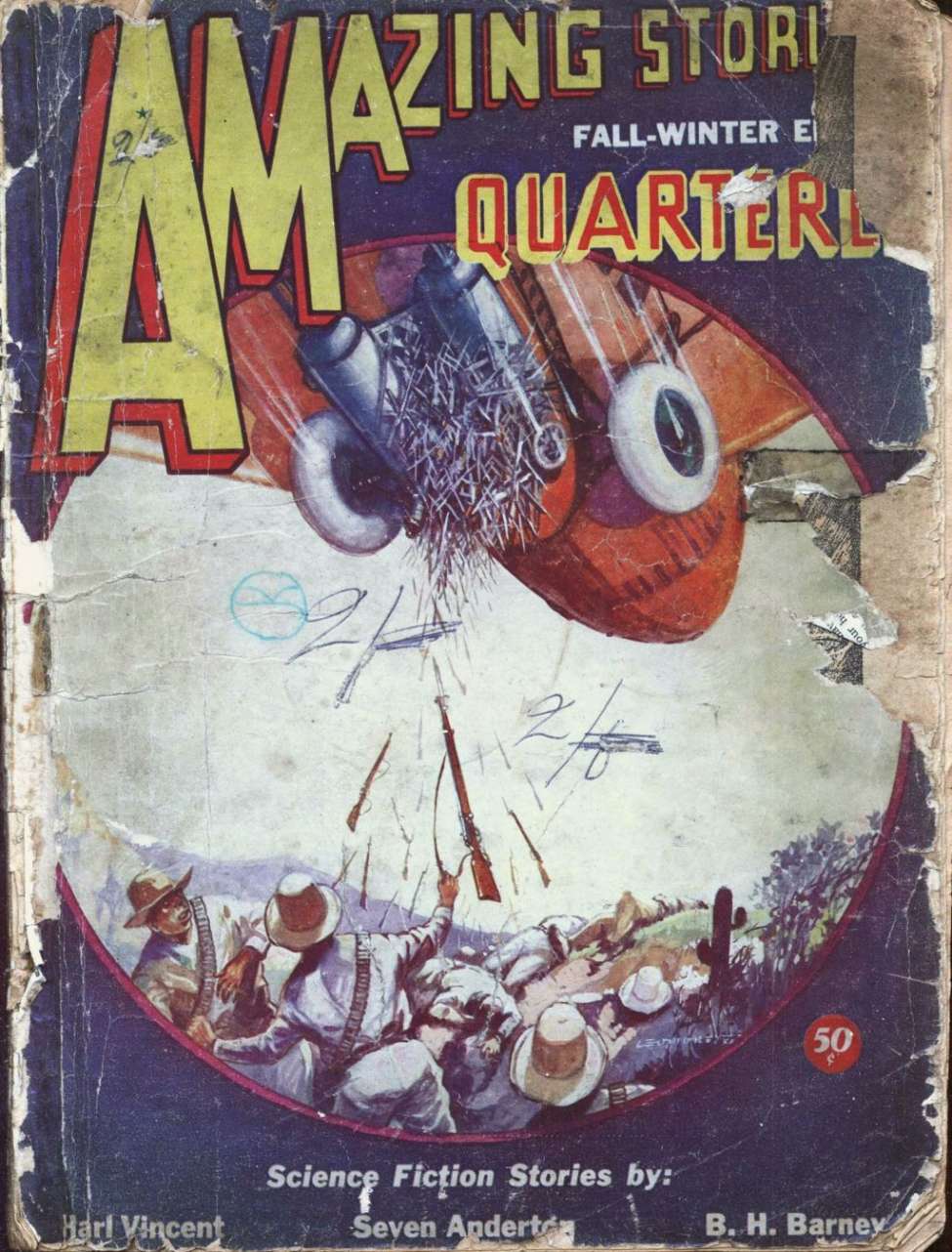 Comic Book Cover For Amazing Stories Quarterly v5 3 - Faster Than Light - Harl Vincent