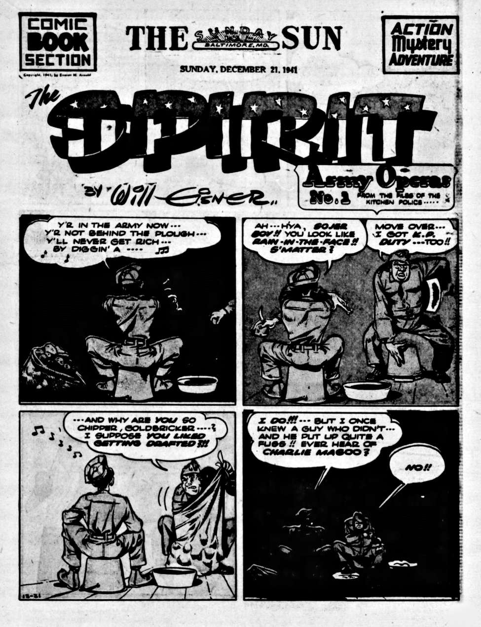 Book Cover For The Spirit (1941-12-21) - Baltimore Sun (b/w)