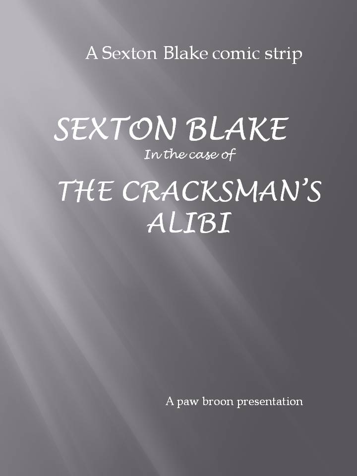 Comic Book Cover For Sexton Blake - The Cracksman's Alibi