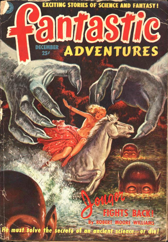 Book Cover For Fantastic Adventures v13 12 - Jongor Fights Back! - Robert Moore Williams