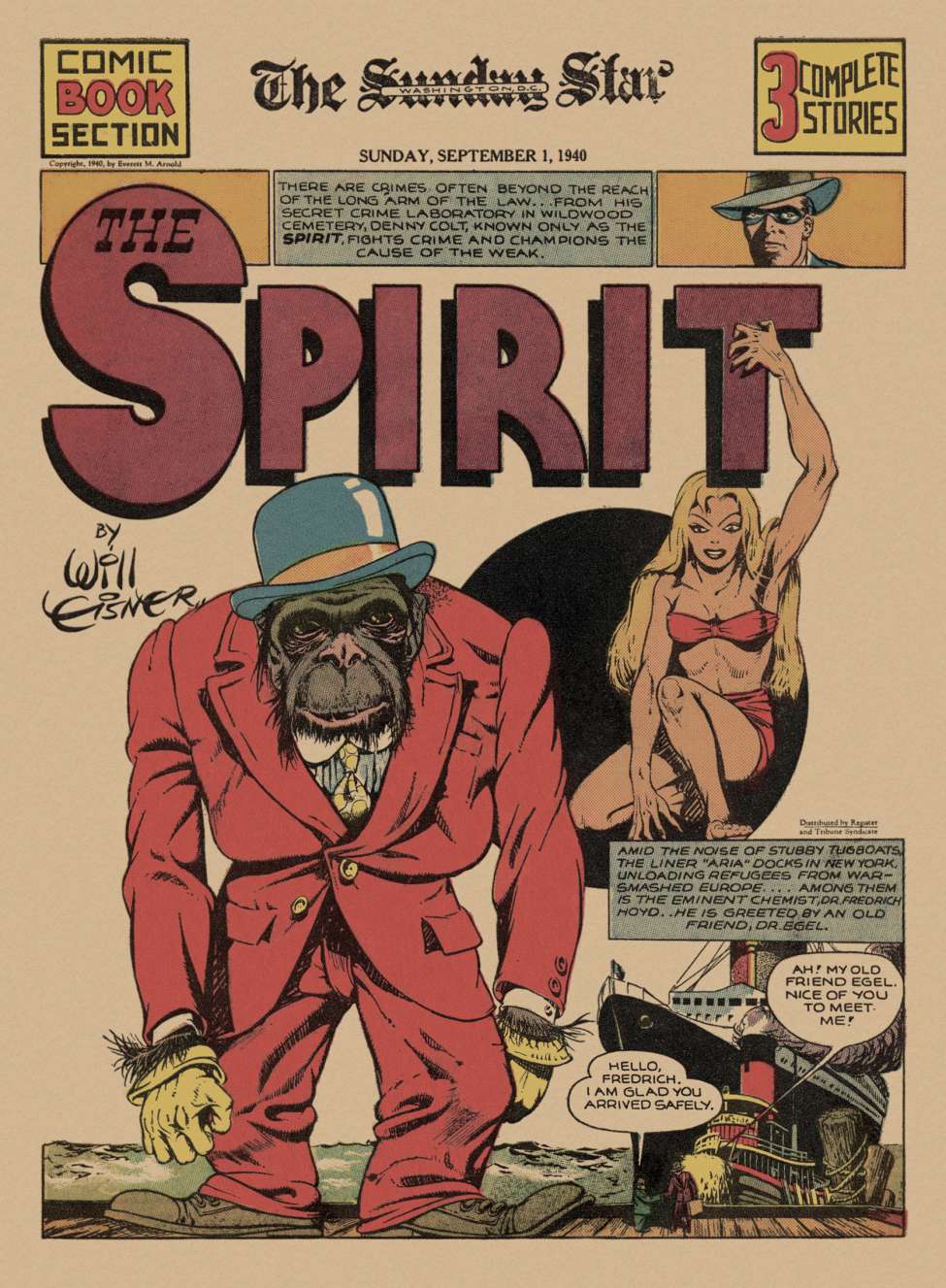 Comic Book Cover For The Spirit (1940-09-01) - Sunday Star