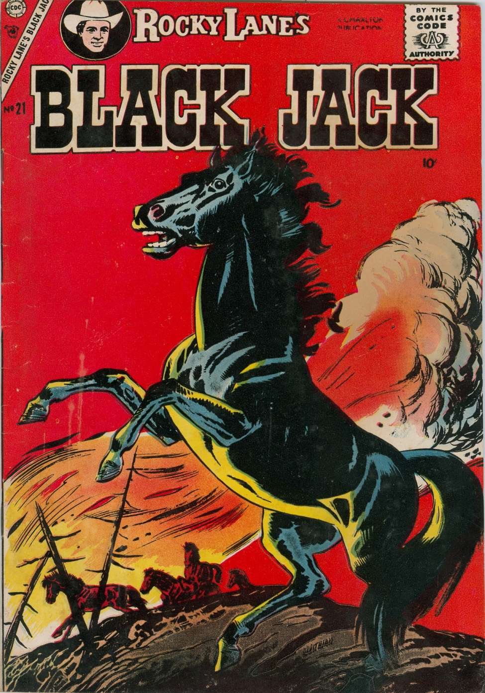 Comic Book Cover For Rocky Lane's Black Jack 21