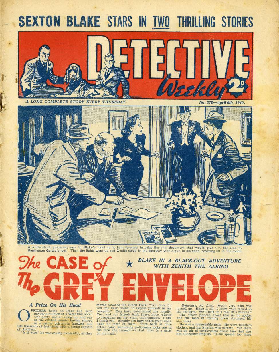 Book Cover For Detective Weekly 372 - The Case of the Grey Envelope