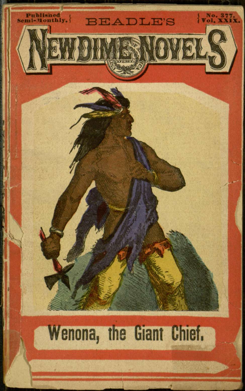 Book Cover For Beadle's New Dime Novels 377 - Wenona, the Giant Chief