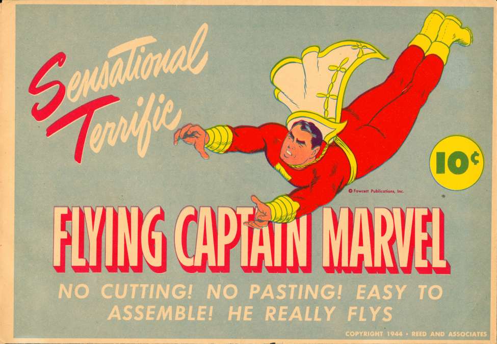 Comic Book Cover For Flying Captain Marvel Hobby Kit
