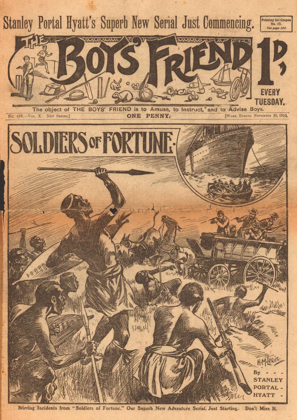Comic Book Cover For The Boys' Friend 493 - Soldiers of Fortune