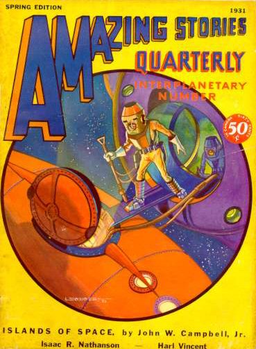 Comic Book Cover For Amazing Stories Quarterly v4 2 - Islands of Space - John W. Campbell, Jr.