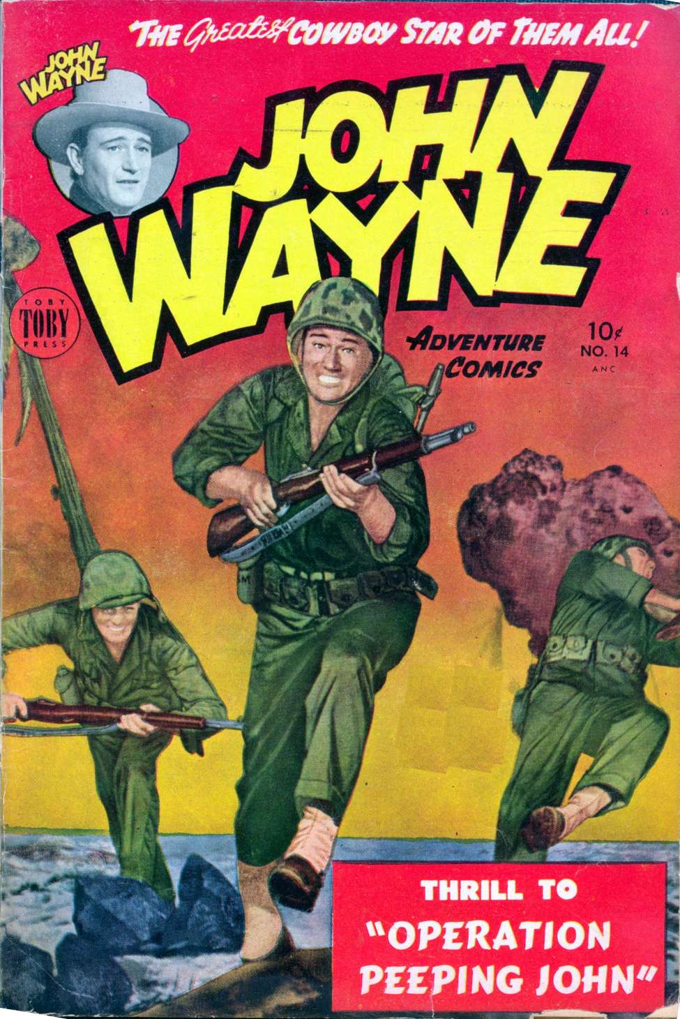 Comic Book Cover For John Wayne Adventure Comics 14