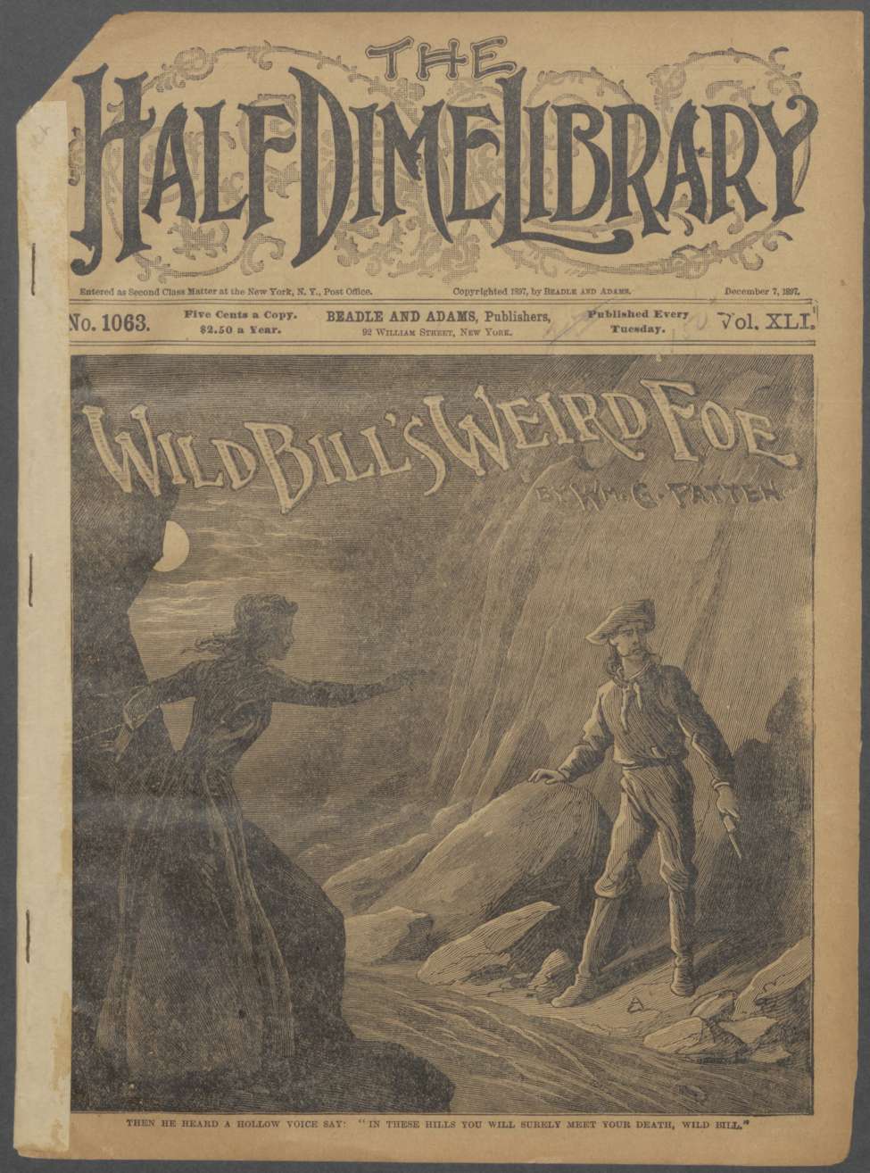 Book Cover For Beadle's Half Dime Library 1063 - Wild Bill's Weird Foe