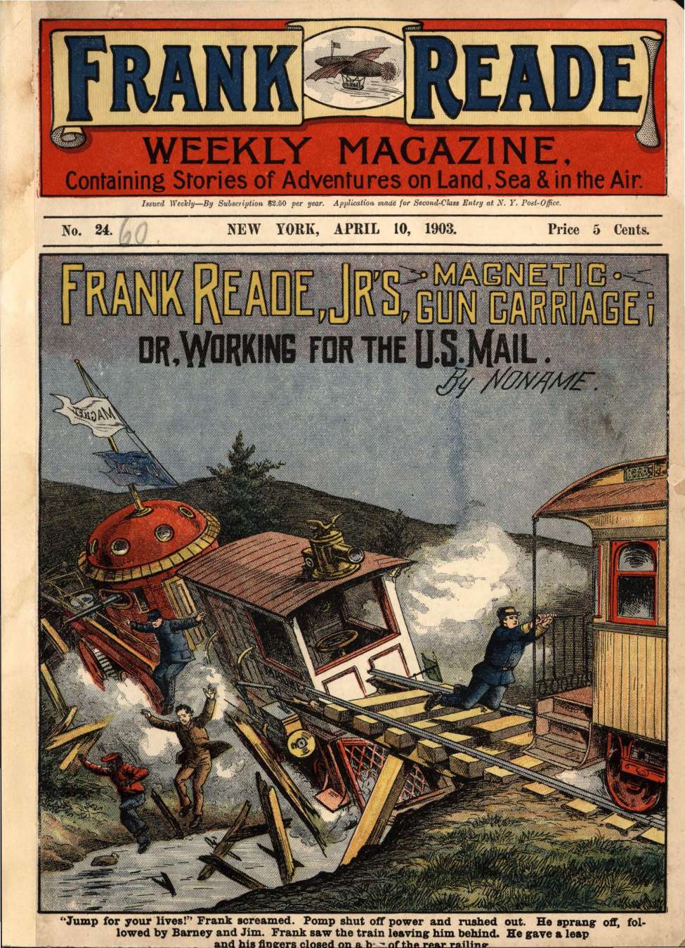 Book Cover For v1 24 - Frank Reade, Jr.'s Magnetic Gun-Carriage