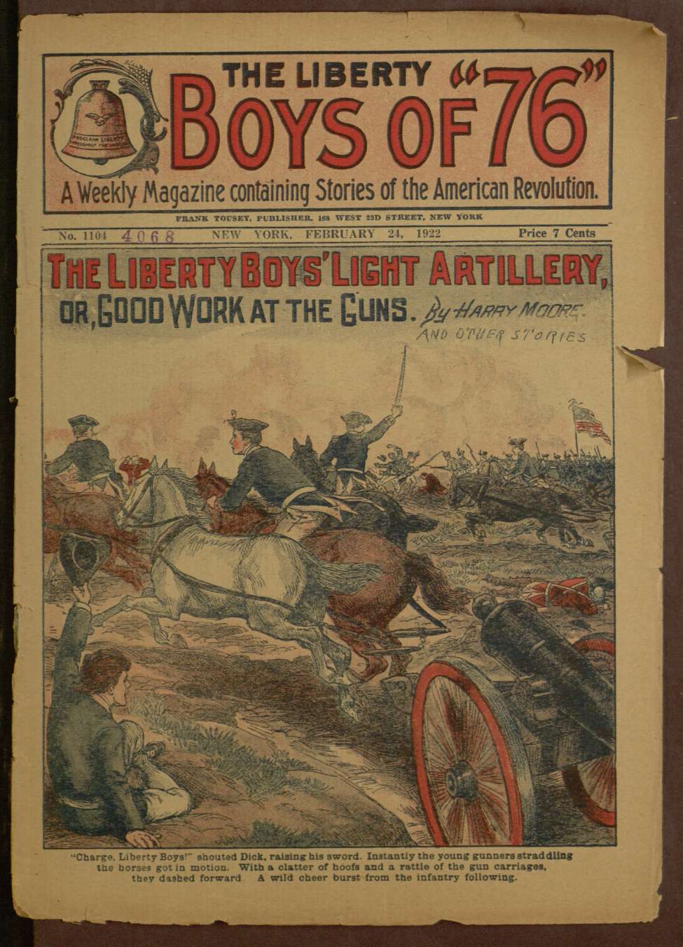 Book Cover For The Liberty Boys of 76 1104 - The Liberty Boys' Light Artillery