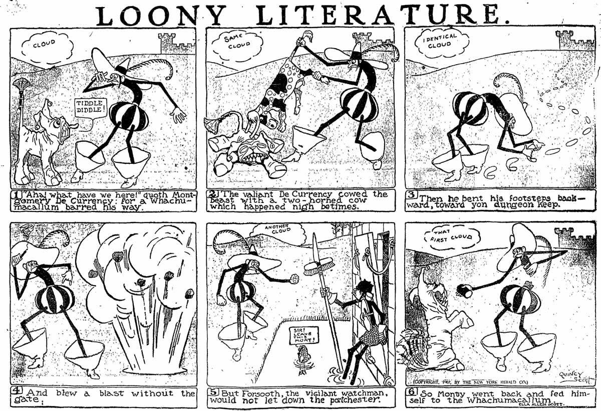Comic Book Cover For Loony Lit - New York Herald (1907)