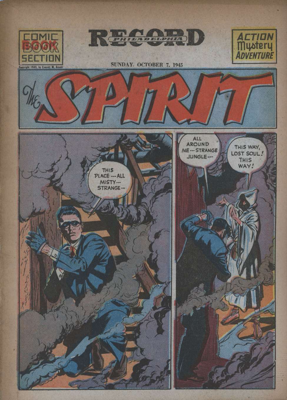 Comic Book Cover For The Spirit (1945-10-07) - Philadelphia Record