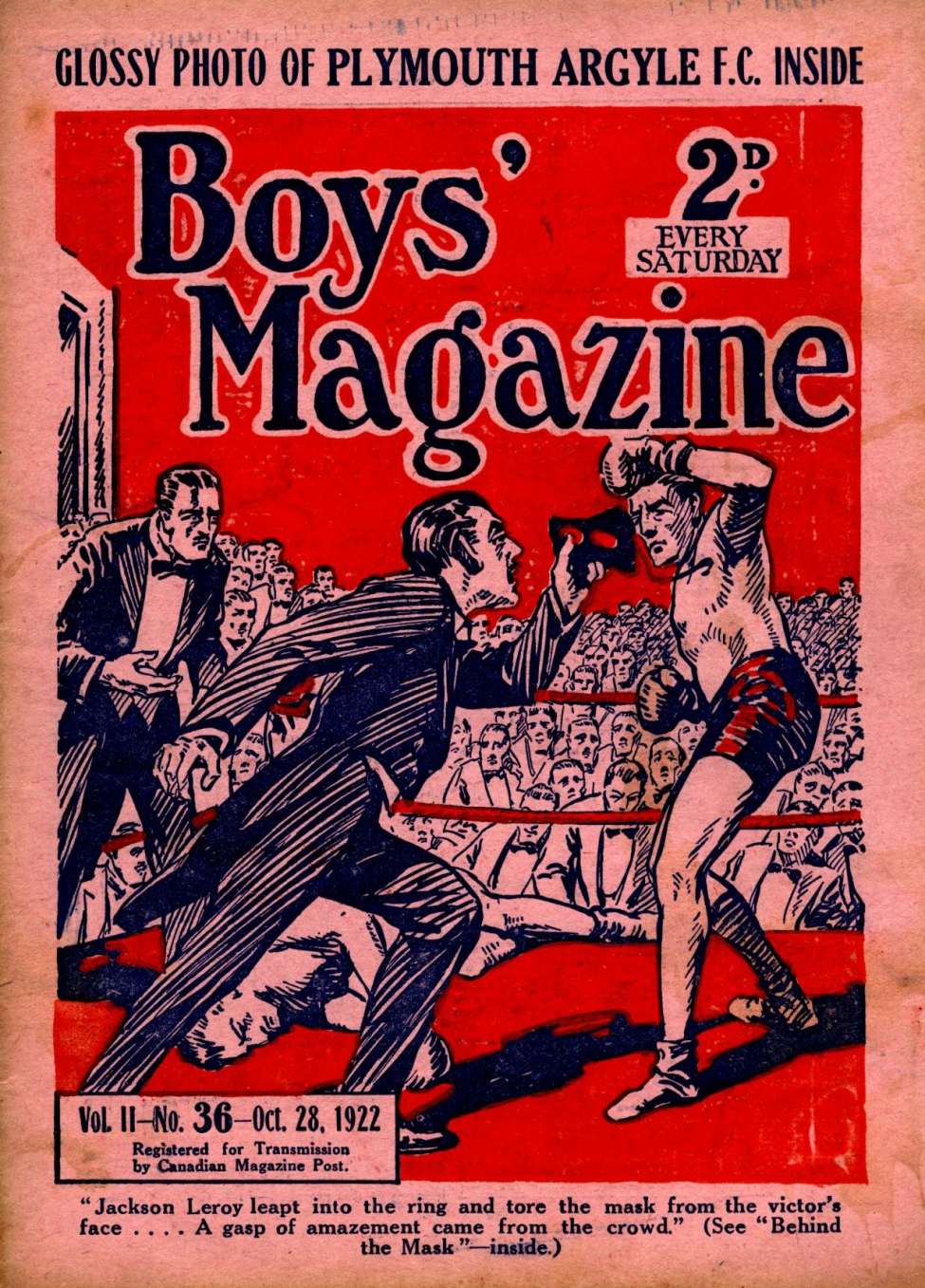 Book Cover For Boys' Magazine 36