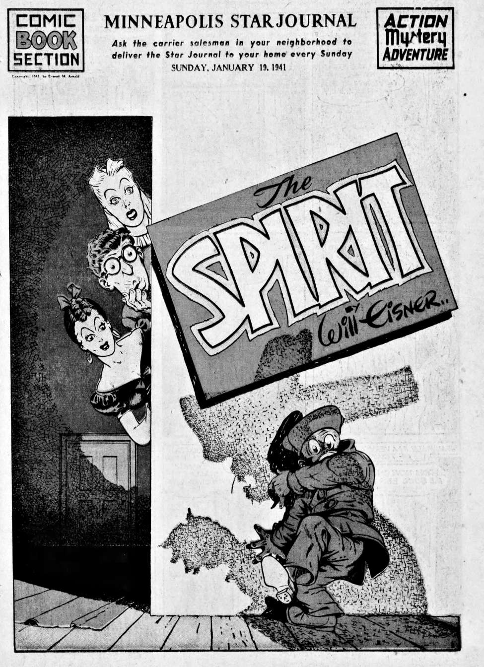Book Cover For The Spirit (1941-01-19) - Minneapolis Star Journal (b/w)