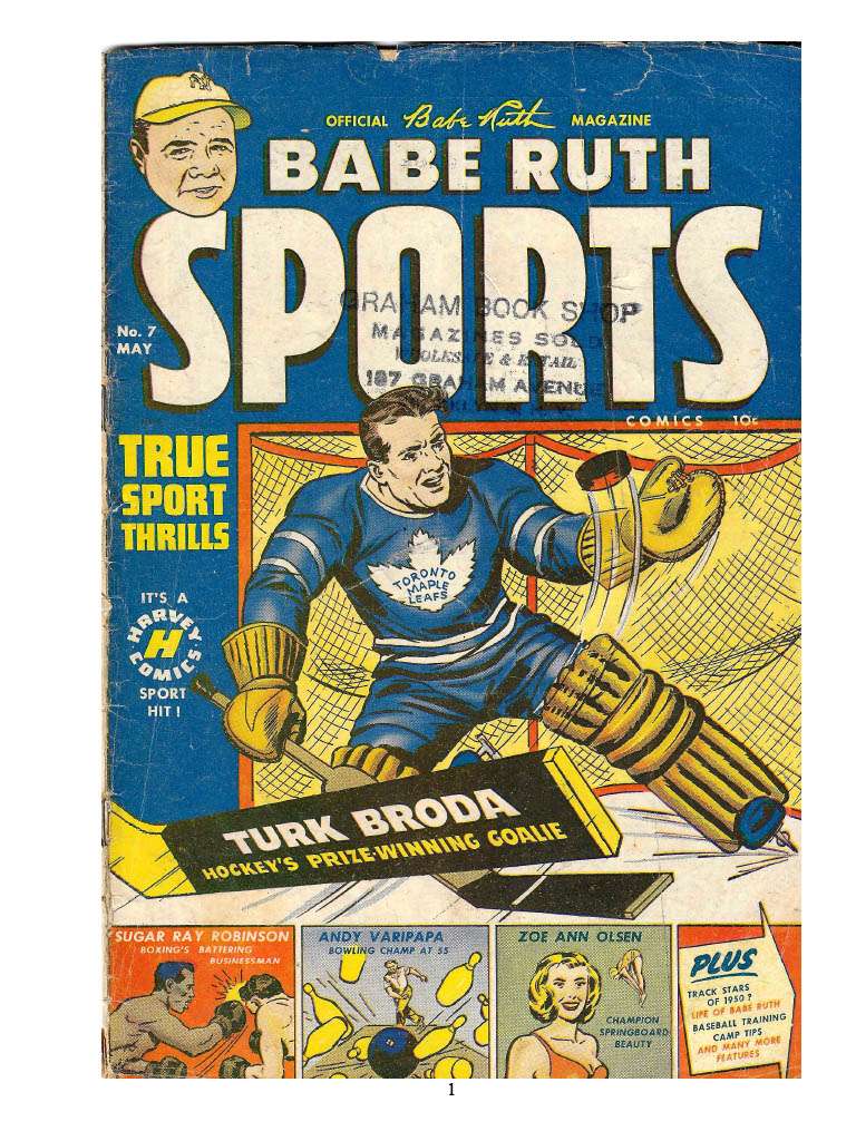 Book Cover For Babe Ruth Sports Comics 7