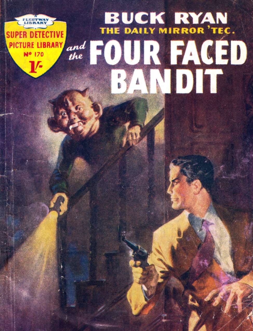 Comic Book Cover For Super Detective Library 170 - Buck Ryan-Four Faced Bandit