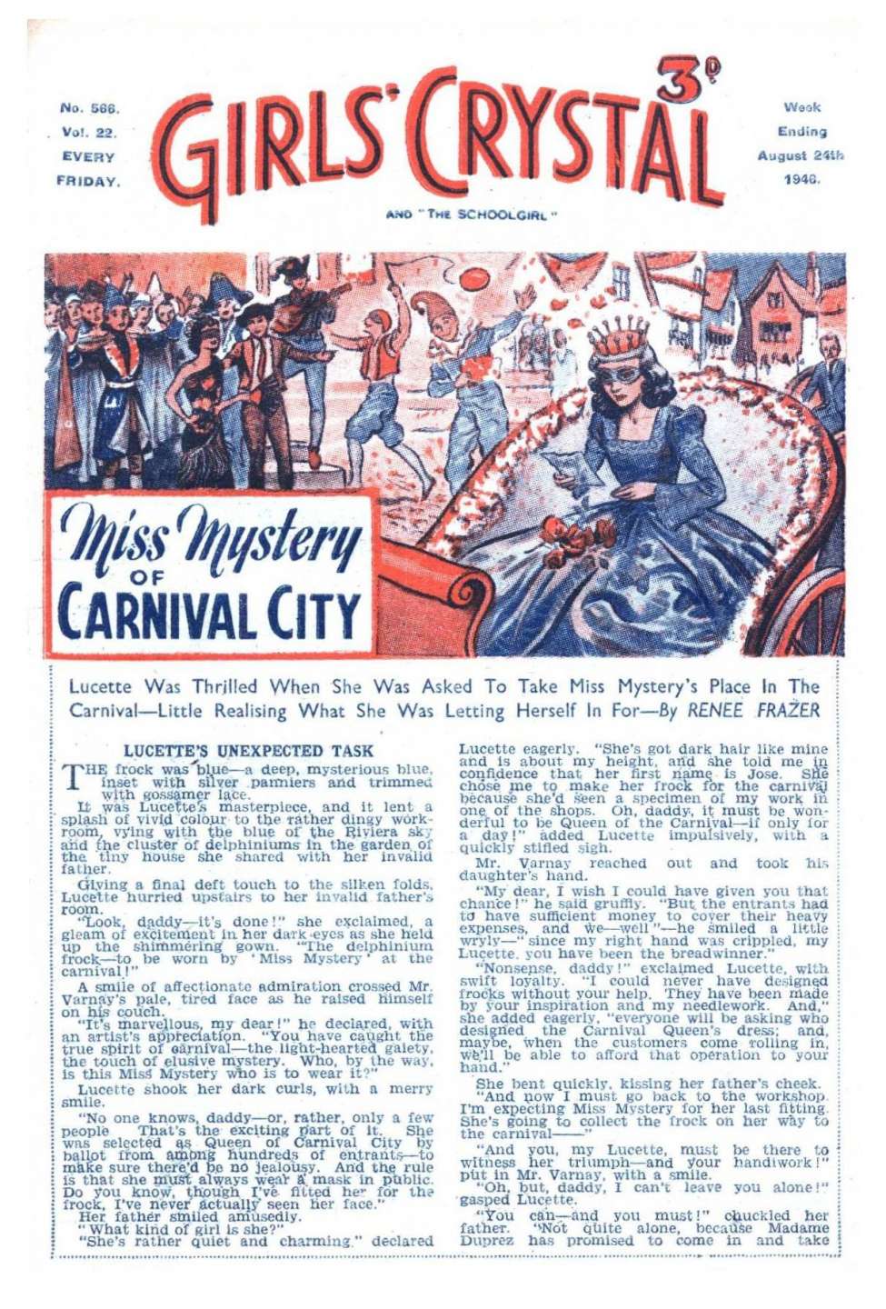 Book Cover For Girls' Crystal 566 - Miss Mystery of Carnival City