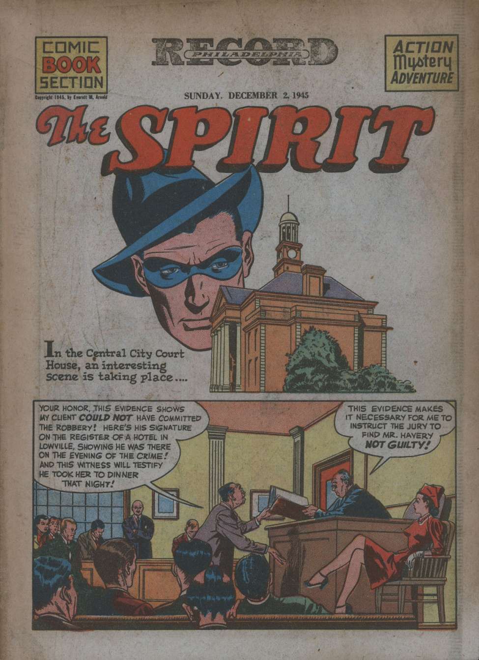 Comic Book Cover For The Spirit (1945-12-02) - Philadelphia Record