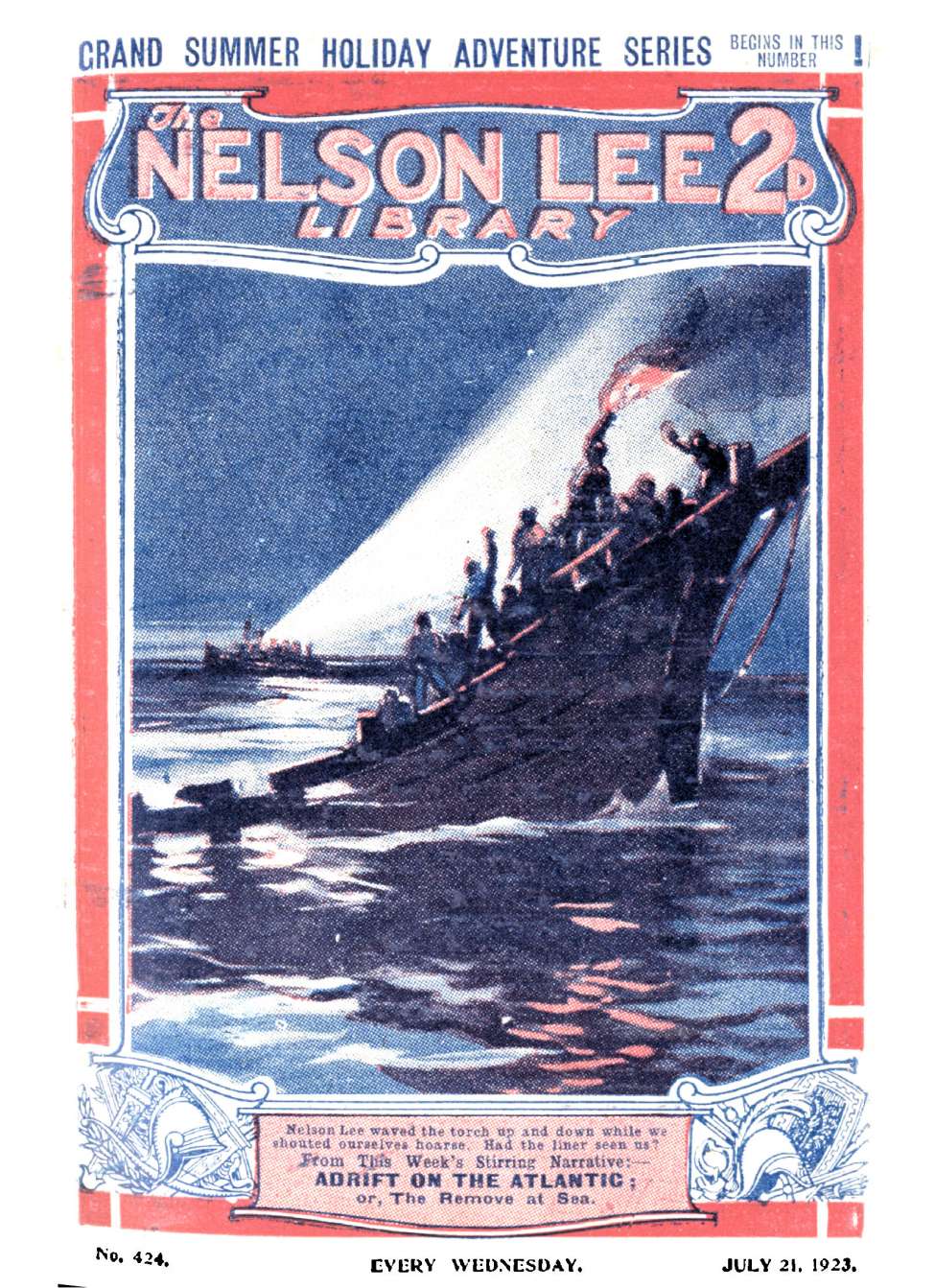 Comic Book Cover For Nelson Lee Library s1 424 - Adrift on the Atlantic