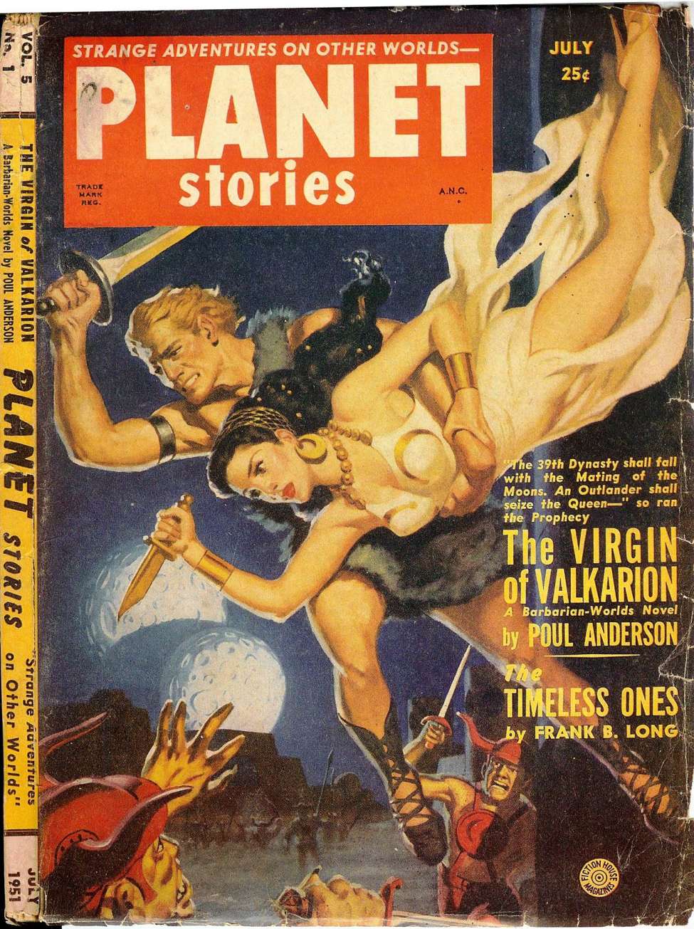Book Cover For Planet Stories v5 1 - The Virgin of Valkarion - Poul Anderson