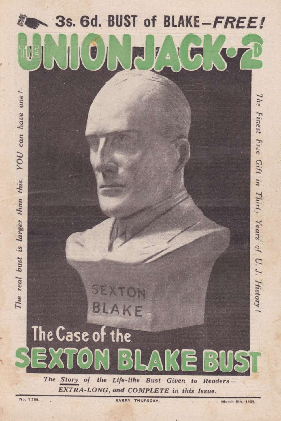 Comic Book Cover For Union Jack 1169 - The Case of the Sexton Blake Bust