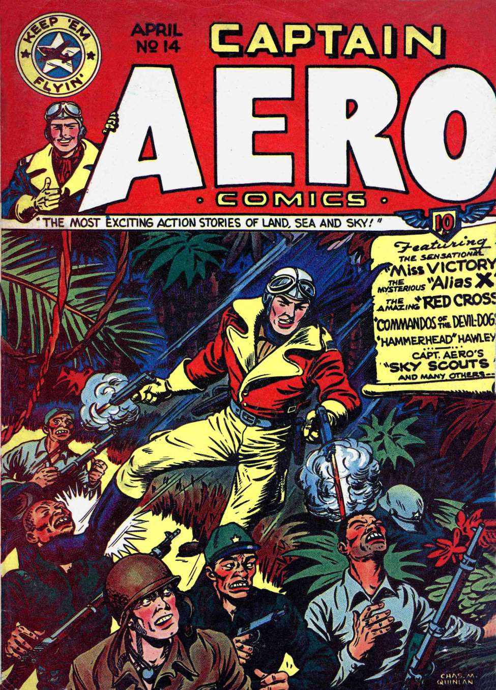 Comic Book Cover For Captain Aero Comics 14