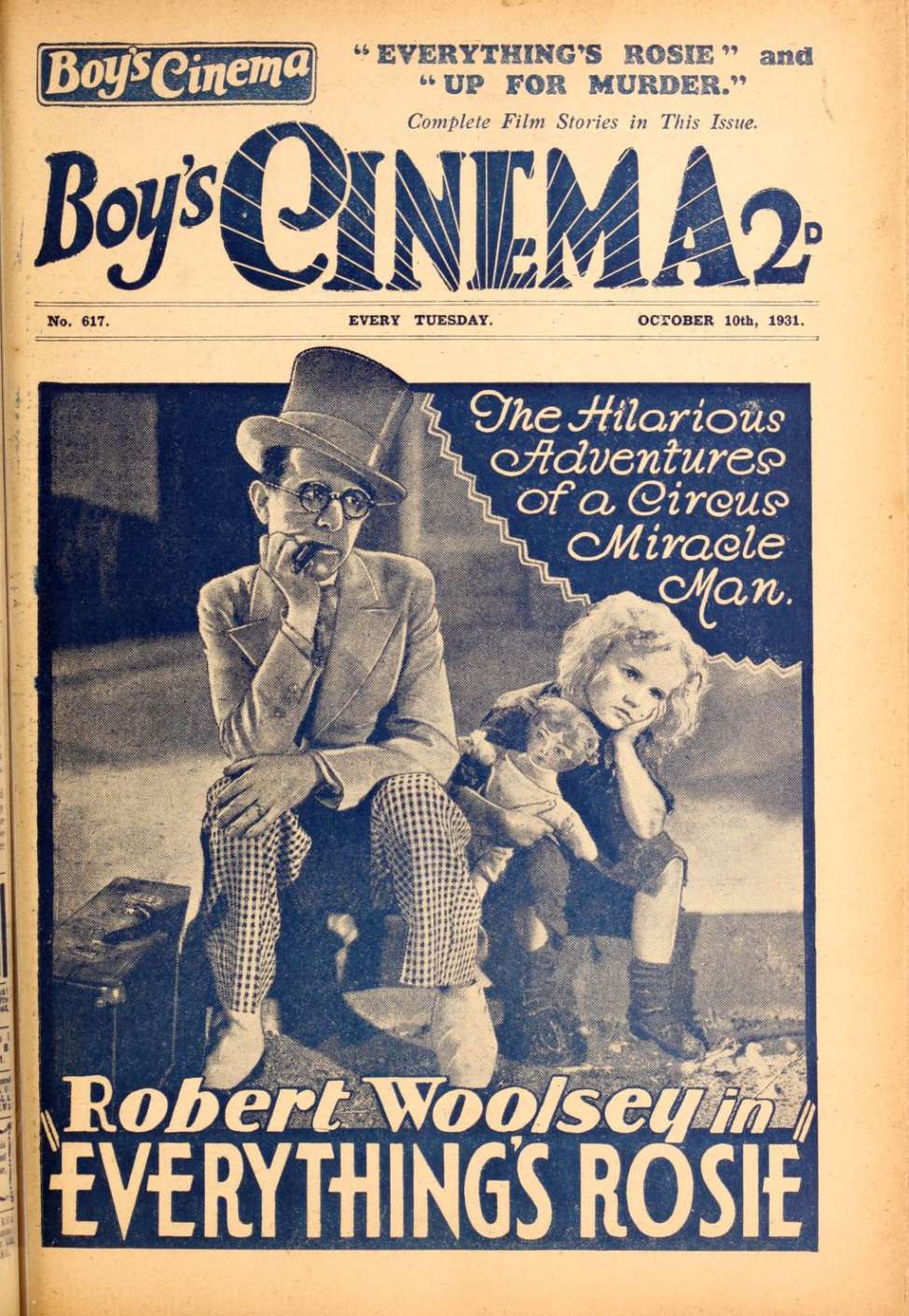 Comic Book Cover For Boy's Cinema 617 - Everything’s Rosie - Robert Woolsey