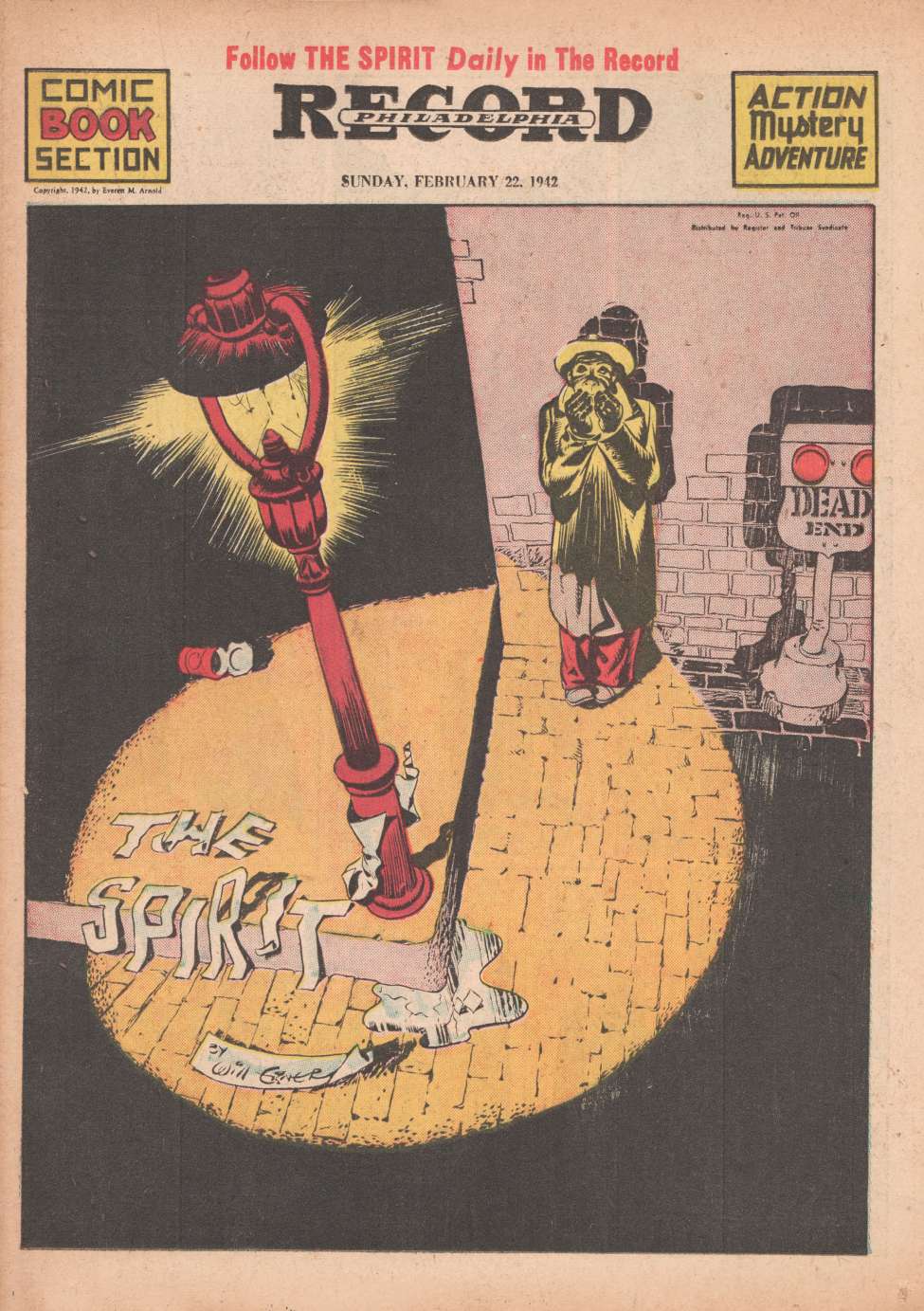 Comic Book Cover For The Spirit (1942-02-22) - Philadelphia Record - Version 1