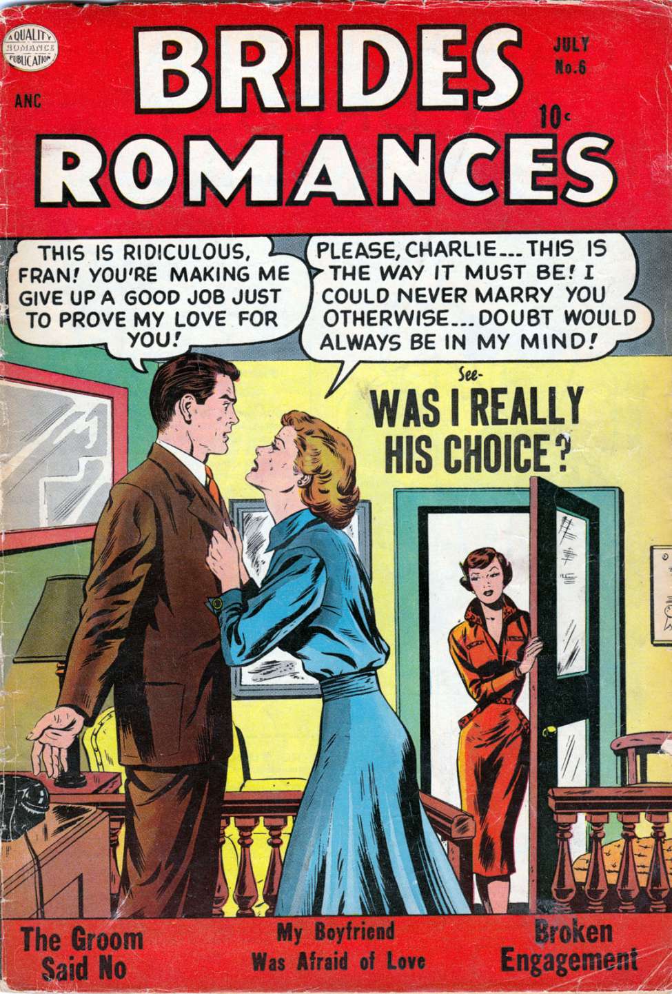 Comic Book Cover For Brides Romances 6