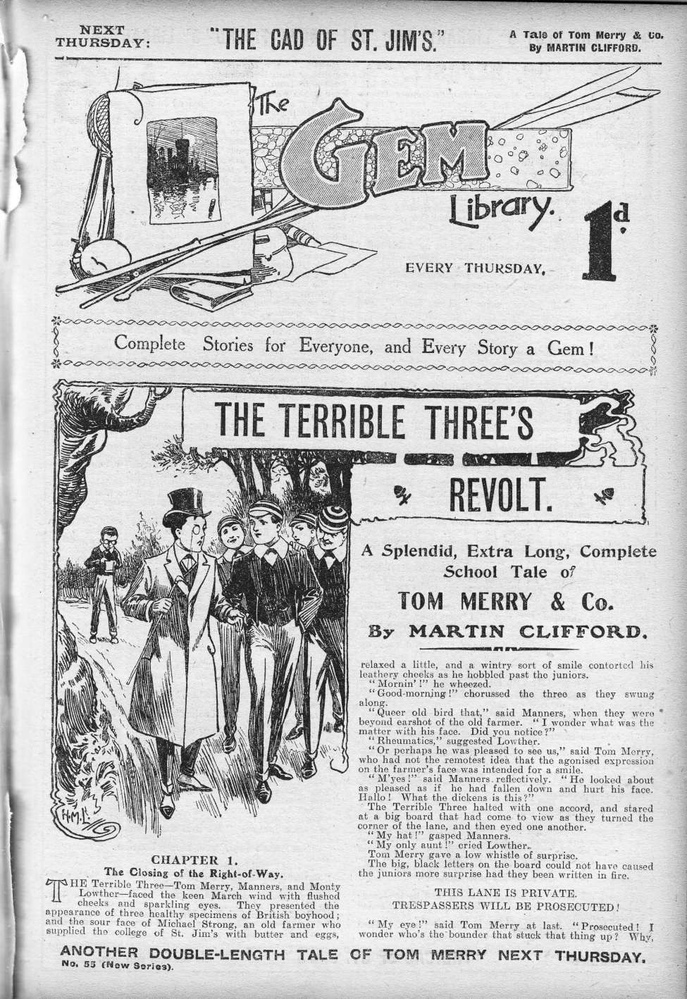 Comic Book Cover For The Gem v2 55 - The Terrible Three’s Revolt