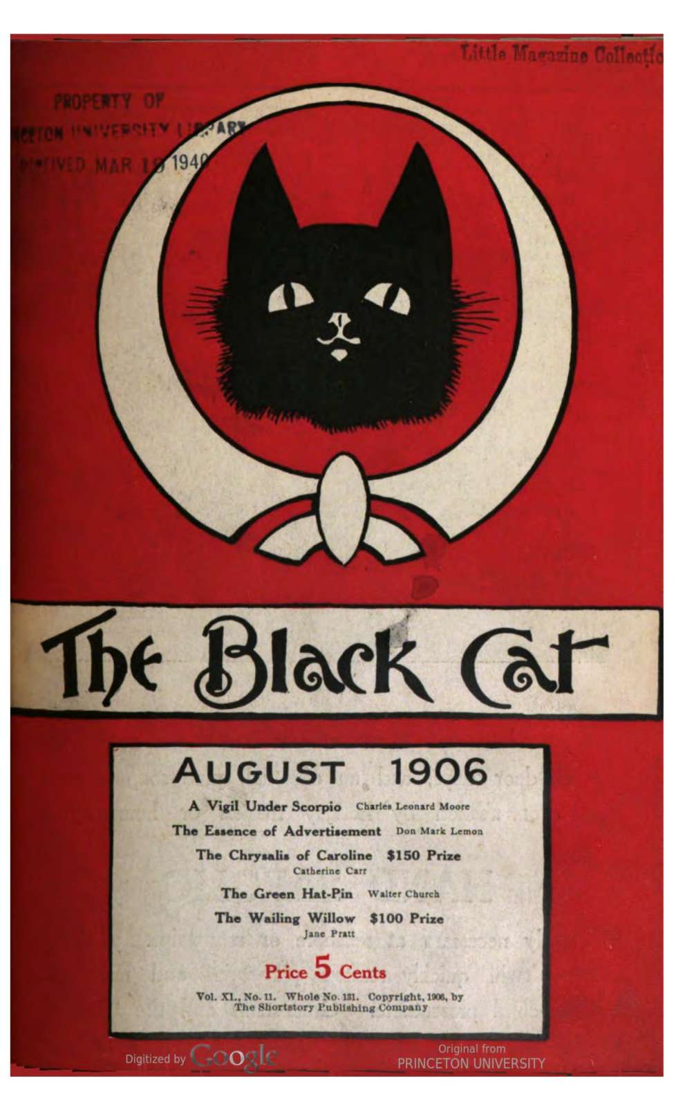 Book Cover For The Black Cat v11 11 - A Vigil Under Scorpio - Charles Leonard Moore
