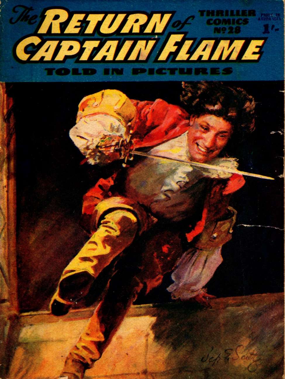 Book Cover For Thriller Comics 28 - The Return of Captain Flame